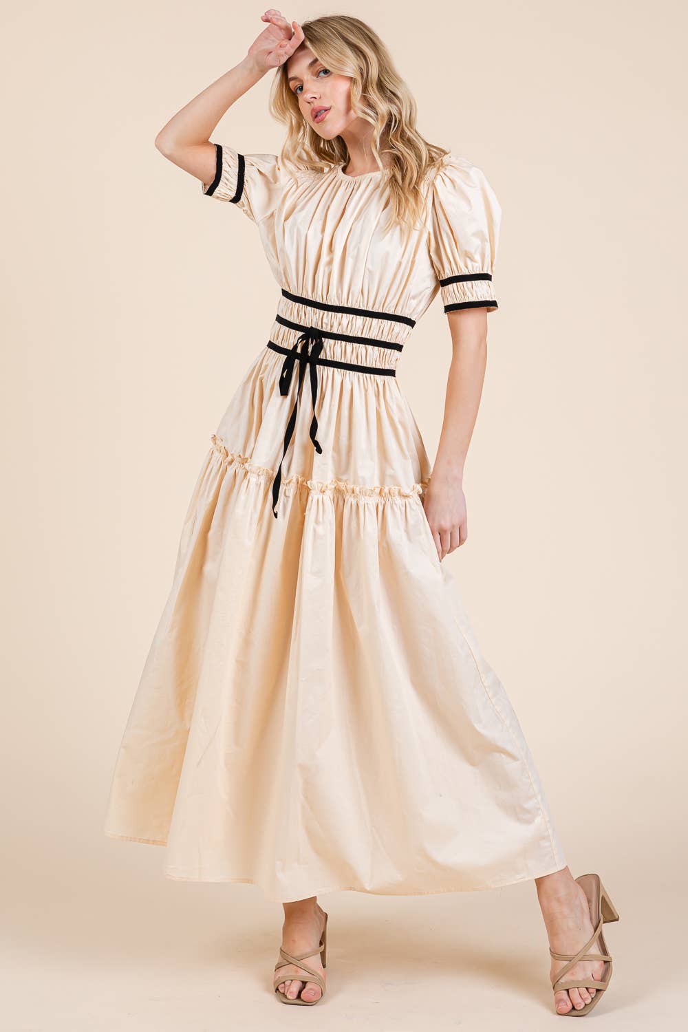 Black Ribbon Trim Dress