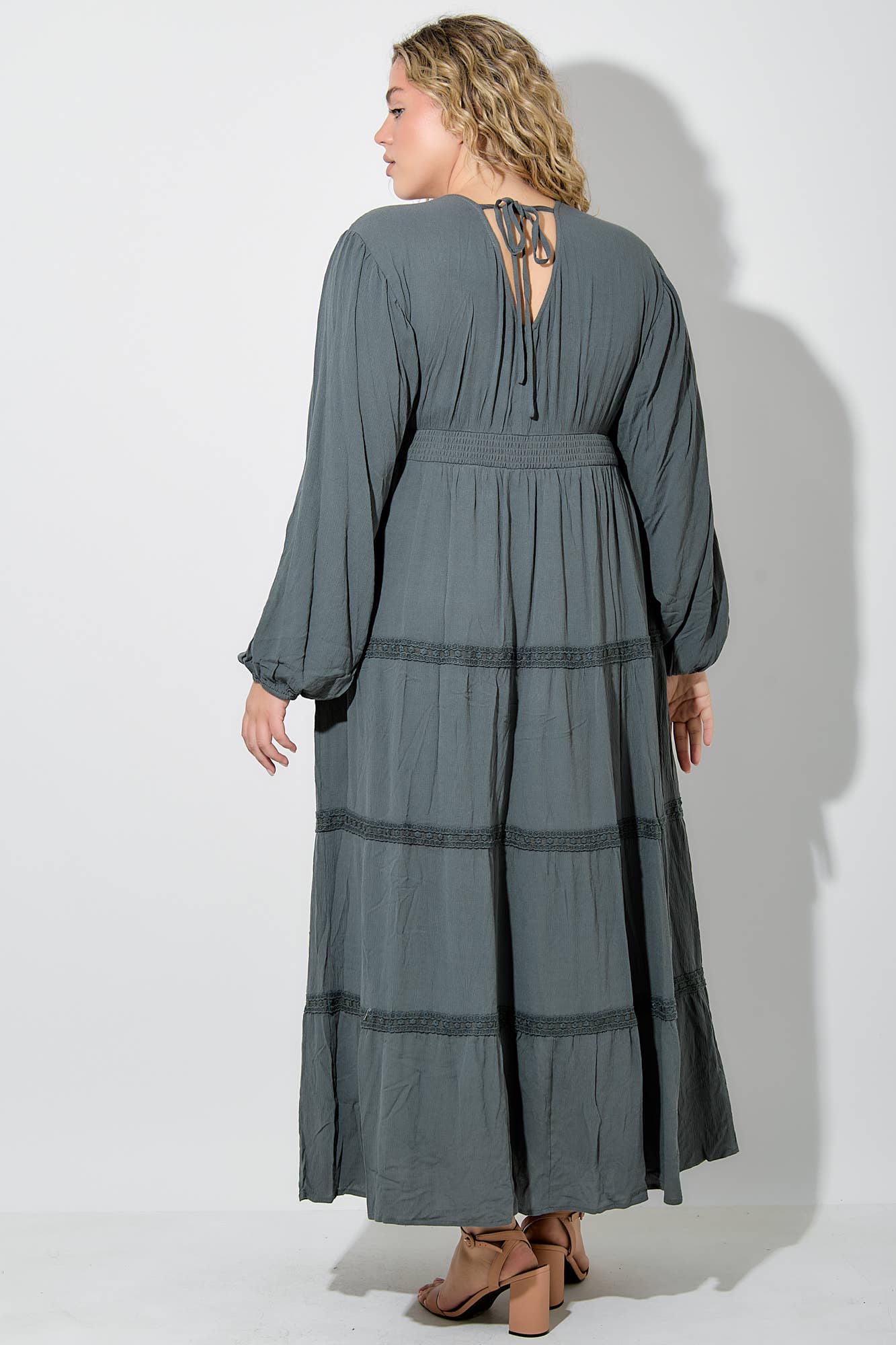 Dusty Blue Embroidered Dress