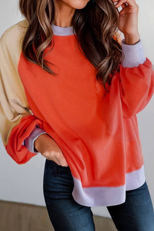 Color Block Raglan Sweatshirt