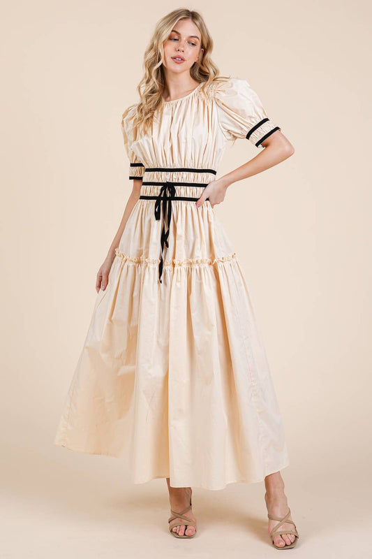 Black Ribbon Trim Dress
