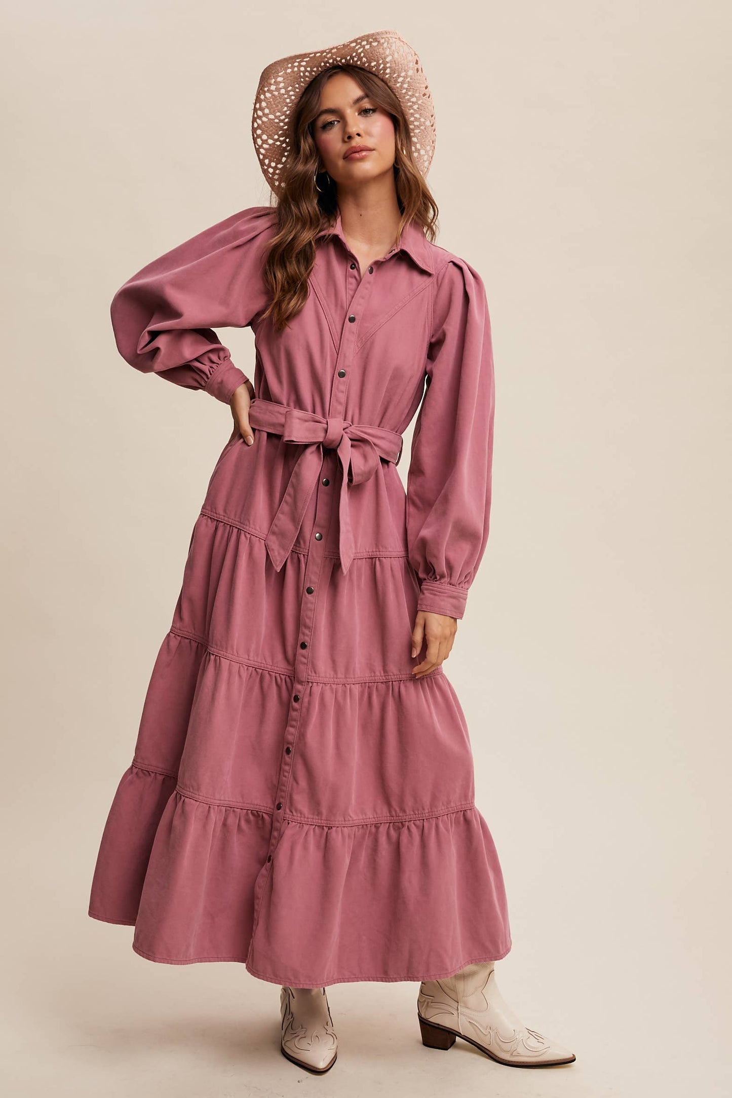 Utility Tiered Midi Dress