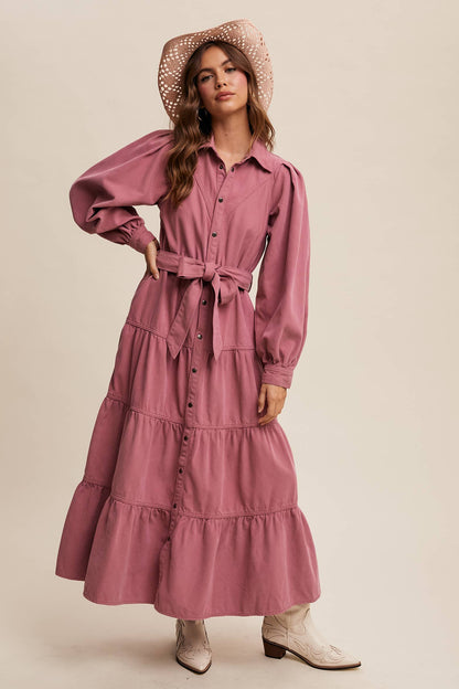 Utility Tiered Midi Dress