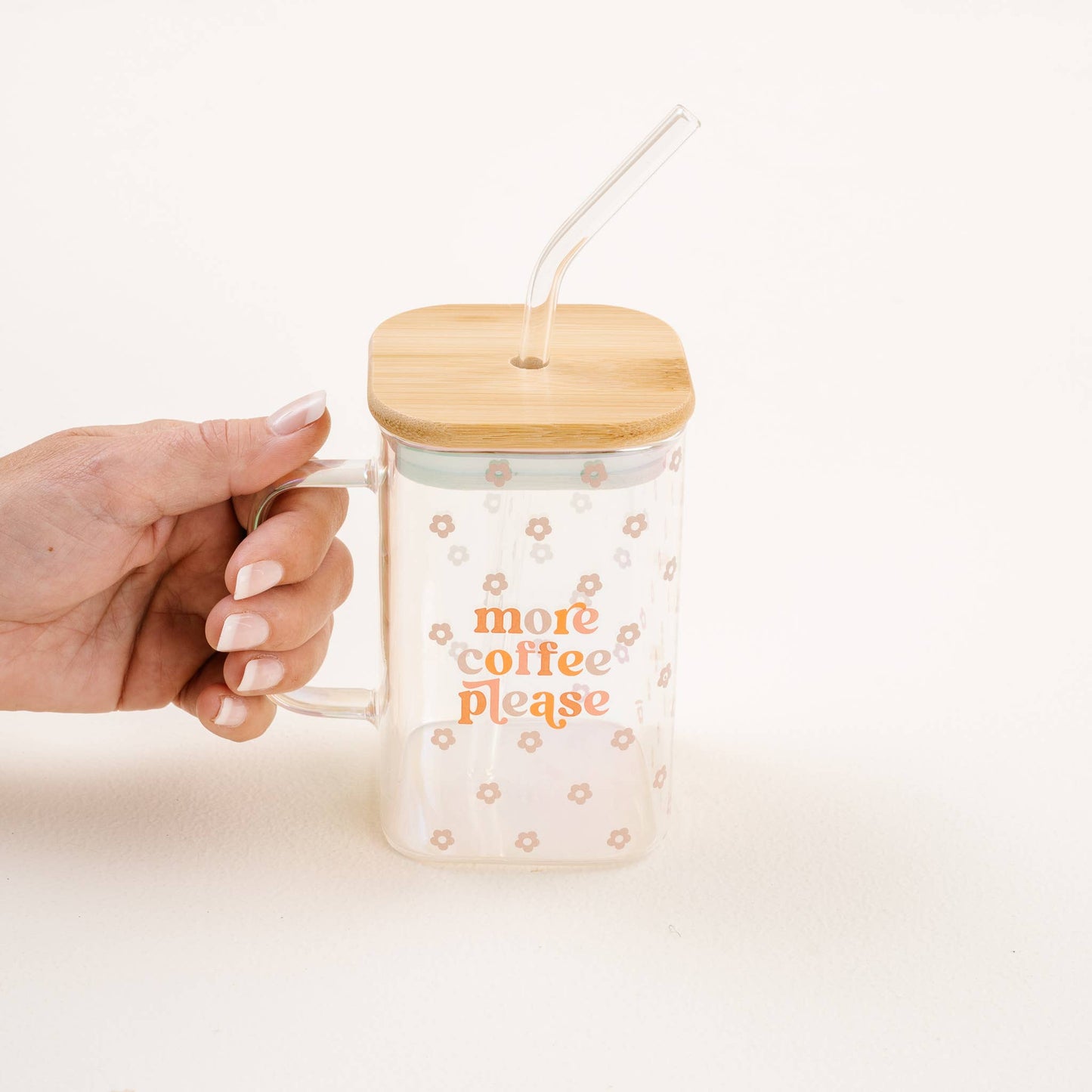 “More Coffee Please” Glass Cup