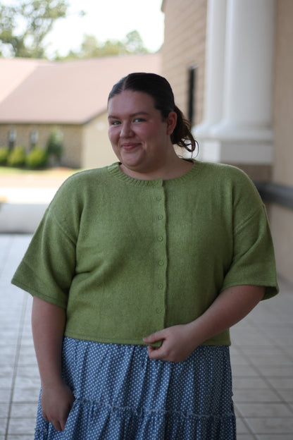 Button Up Short Sleeved Cardigan