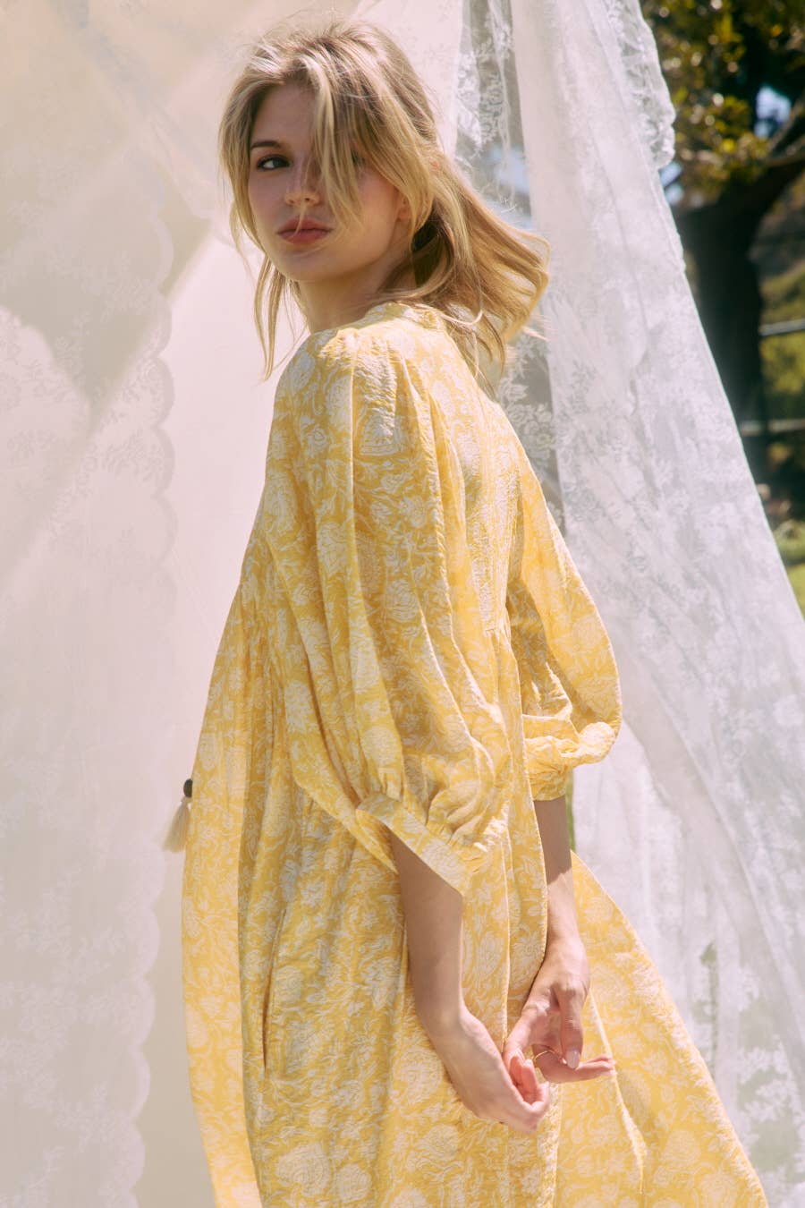 Flowy Printed Midi Dress