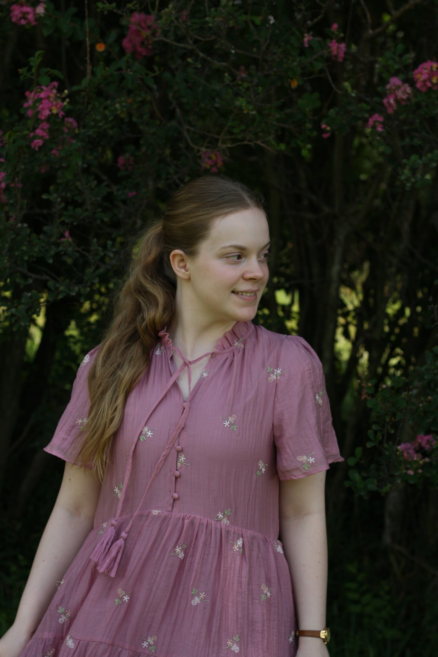 Floral Embroidered Midi Dress