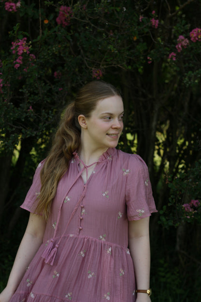 Floral Embroidered Midi Dress