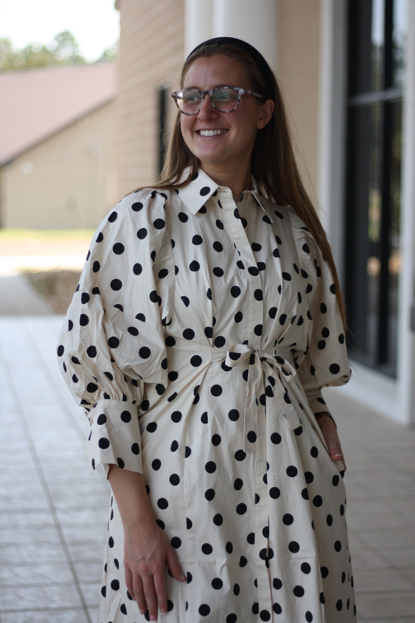Polka Dot Utility Midi Dress