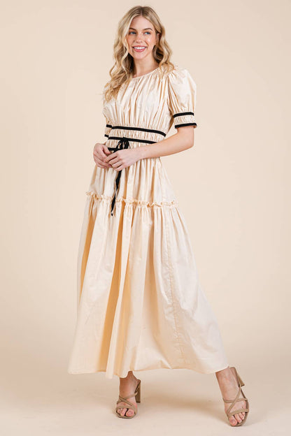 Black Ribbon Trim Dress