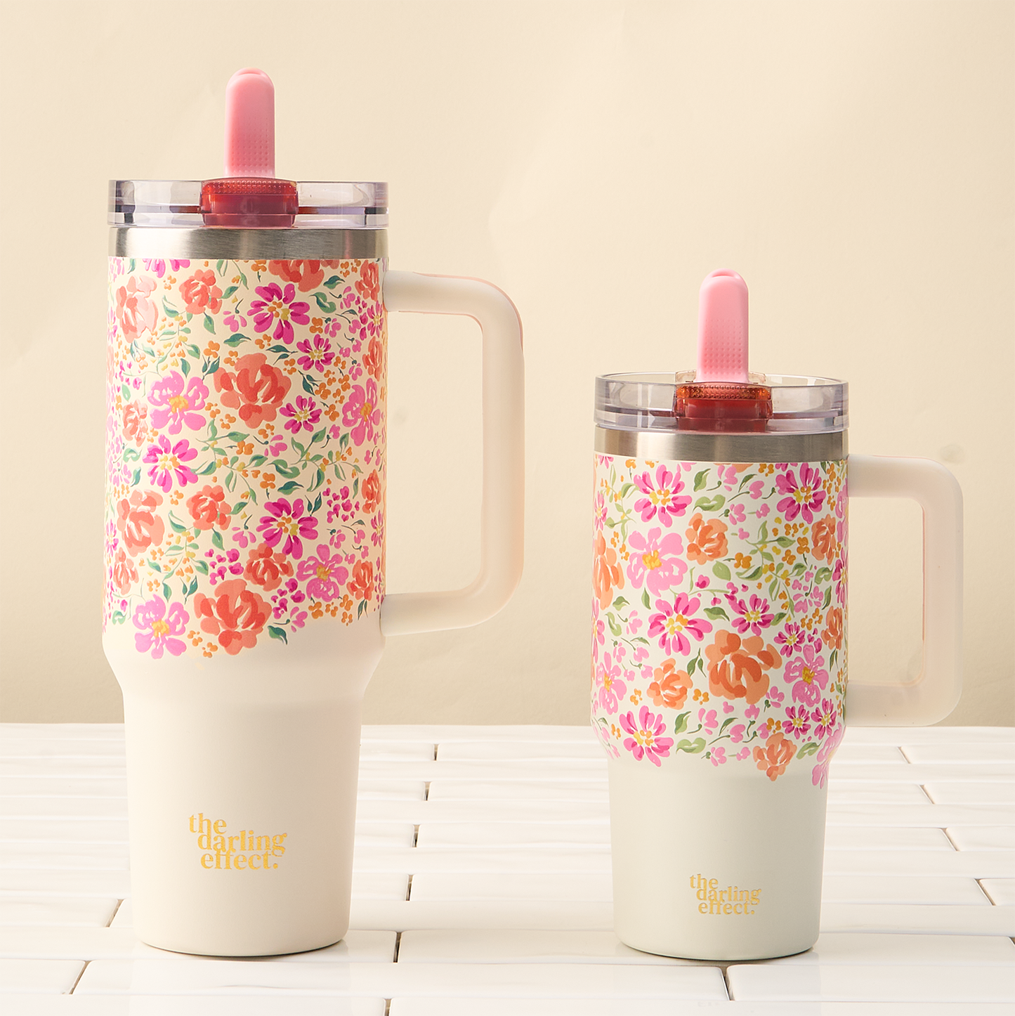 40 oz Tumbler-Secret Garden Pink