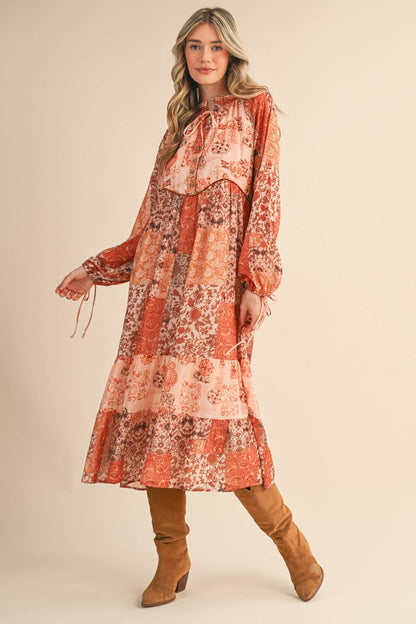 Patchwork Midi Dress