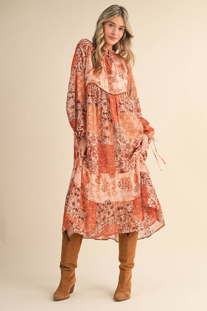 Patchwork Midi Dress