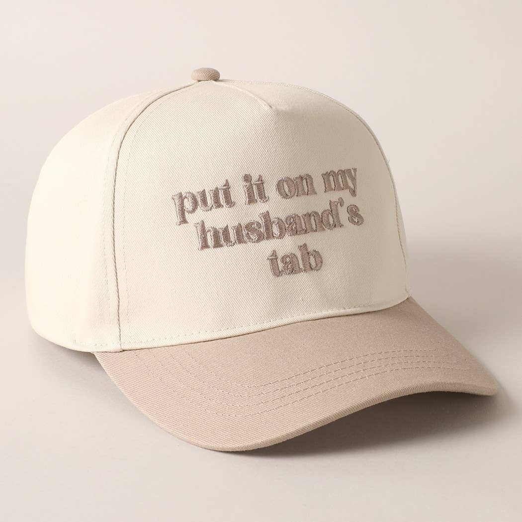 Put it on my husband's tab Canvas Cap