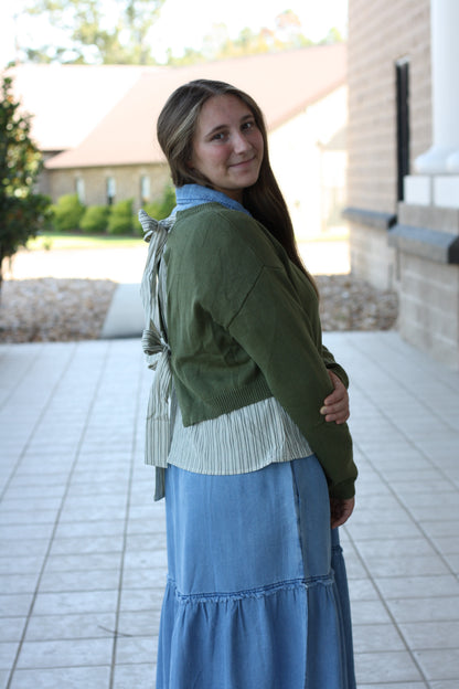Garden Stripe Mixed Sweater