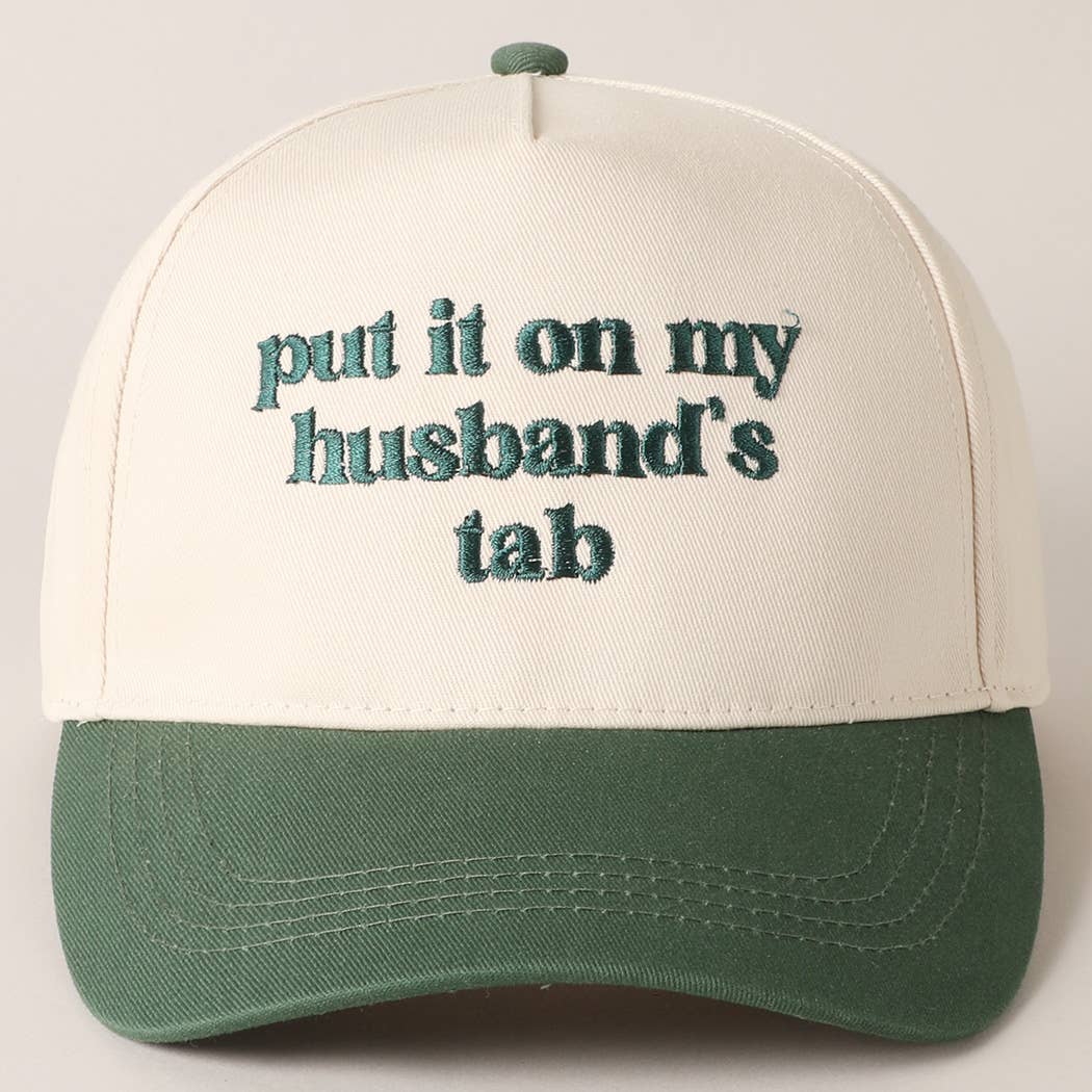 Put it on my husband's tab Canvas Cap