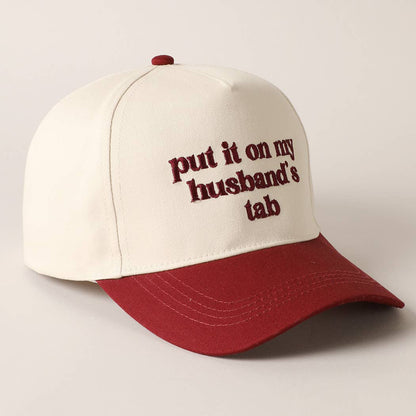 Put it on my husband's tab Canvas Cap