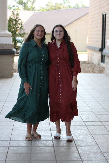 Cotton Button Down Maxi Dress