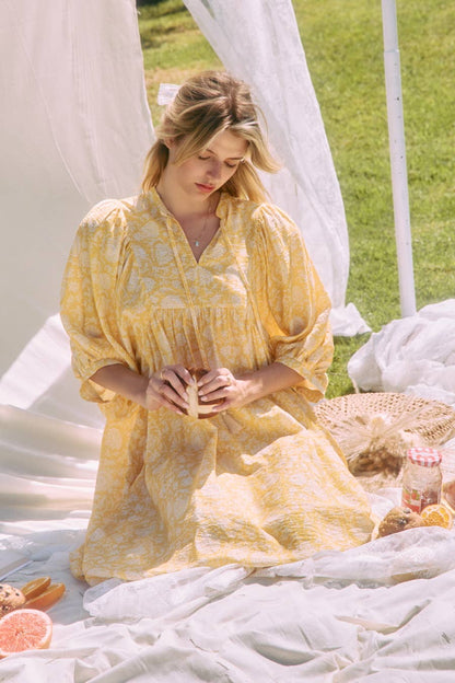 Flowy Printed Midi Dress