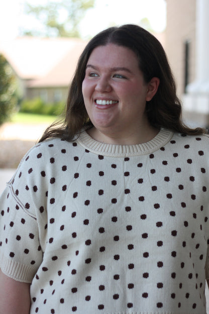 Polka Dot Sweater Top
