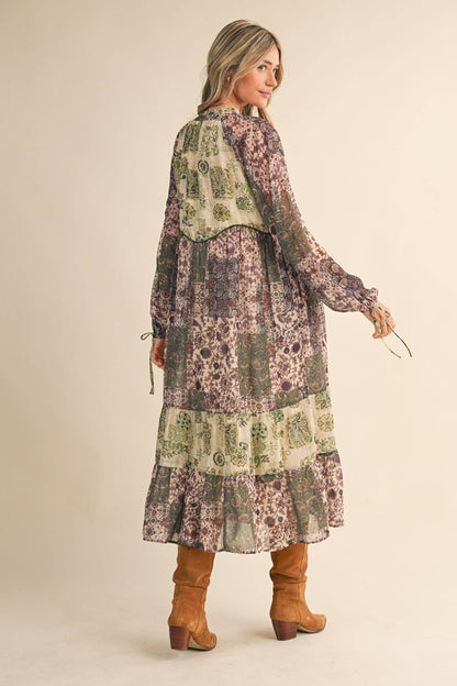 Patchwork Midi Dress