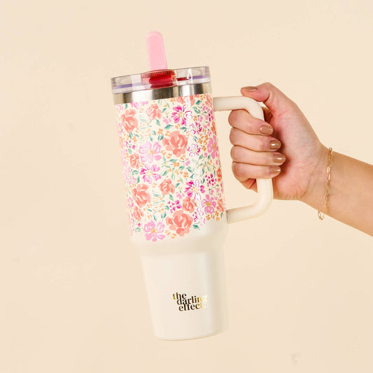 40 oz Tumbler-Secret Garden Pink