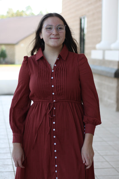 Cotton Button Down Maxi Dress