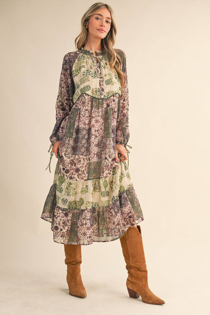 Patchwork Midi Dress