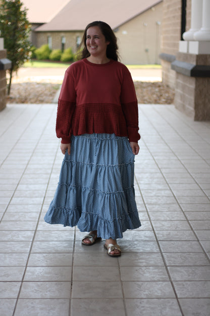 Autumn Mixed Media Sweater