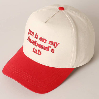 Put it on my husband's tab Canvas Cap