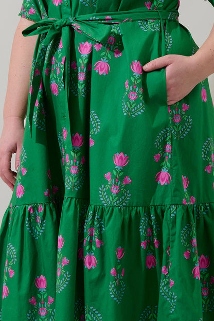 Saura Floral Button Up Midi Dress