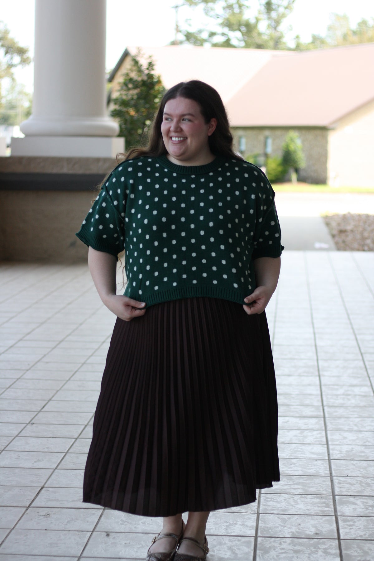 Polka Dot Sweater Top
