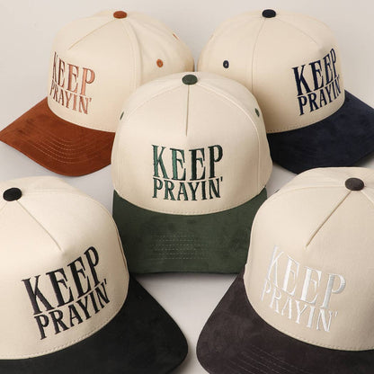 KEEP PRAYIN' Canvas Trucker Hat