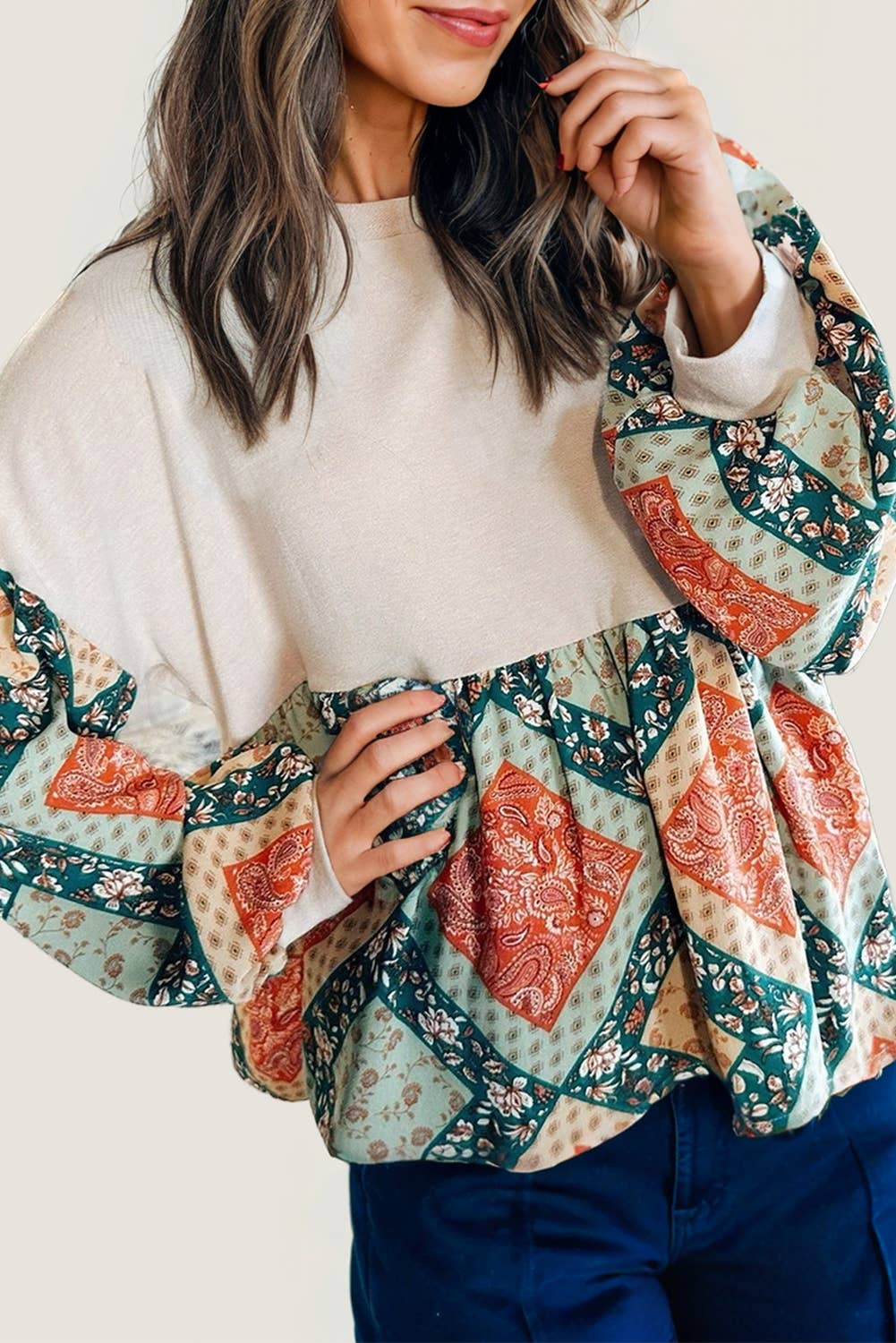 Paisley Hem Top