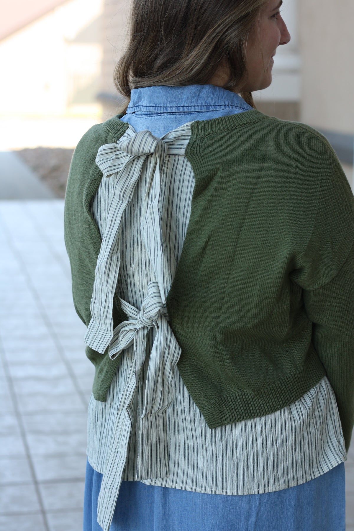 Garden Stripe Mixed Sweater