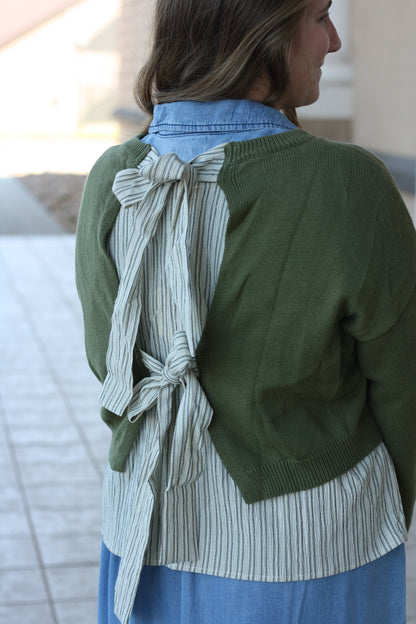 Garden Stripe Mixed Sweater
