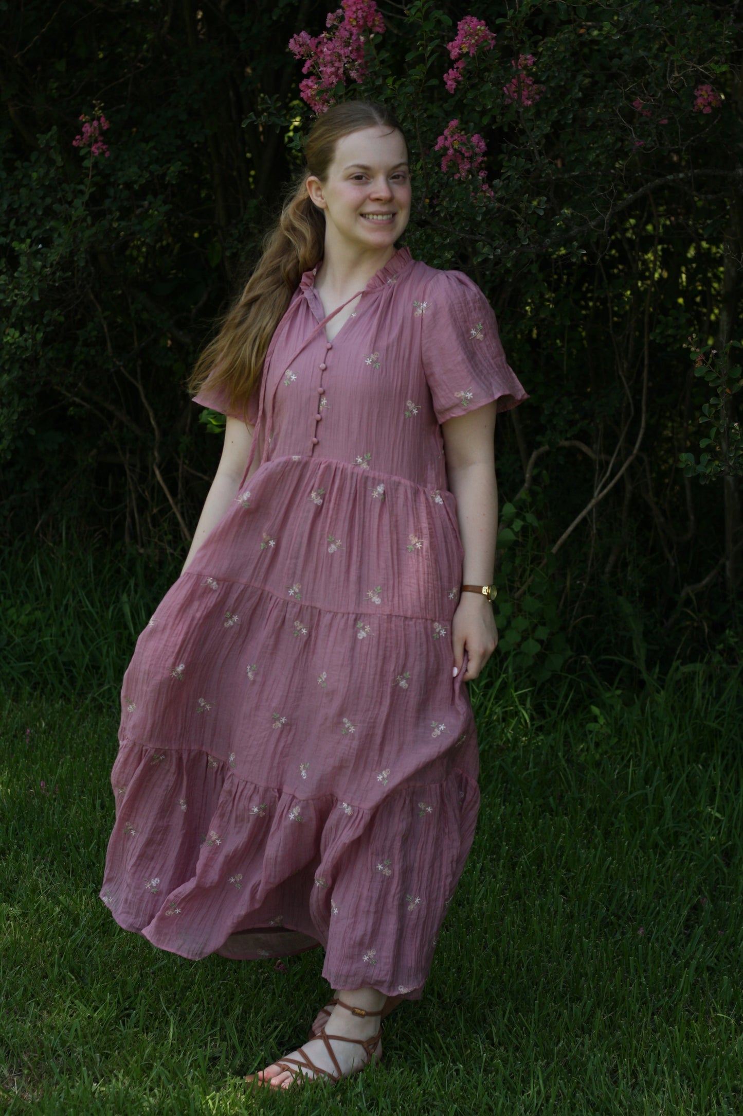 Floral Embroidered Midi Dress