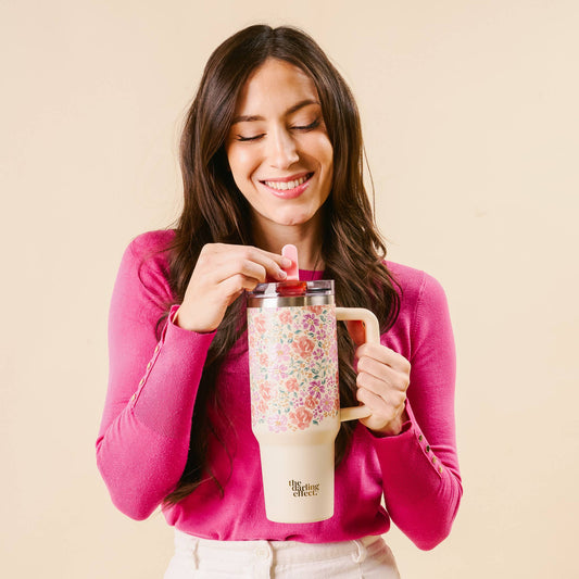 40 oz Tumbler-Secret Garden Pink