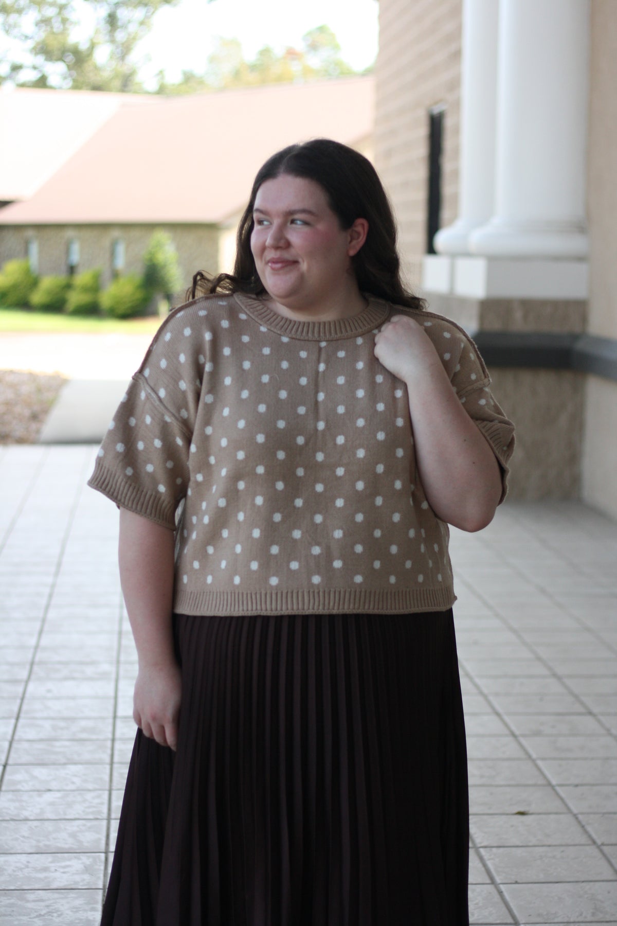 Polka Dot Sweater Top