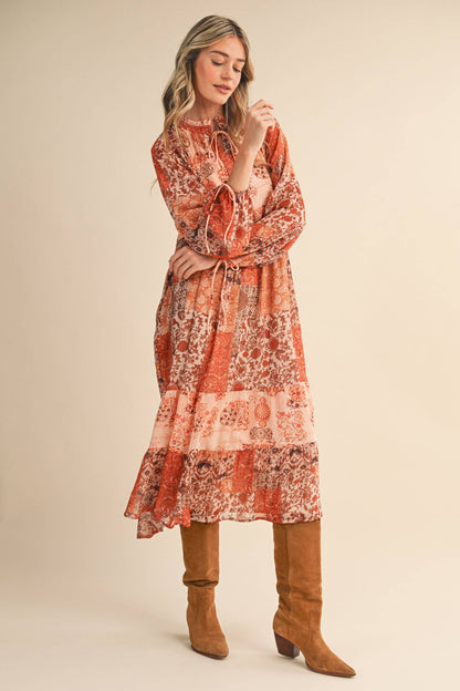 Patchwork Midi Dress