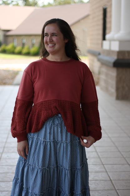 Autumn Mixed Media Sweater