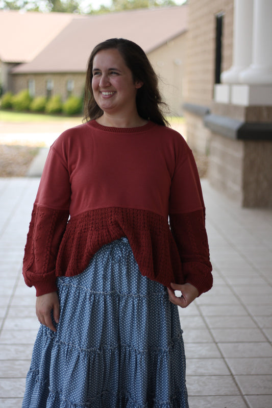 Autumn Mixed Media Sweater