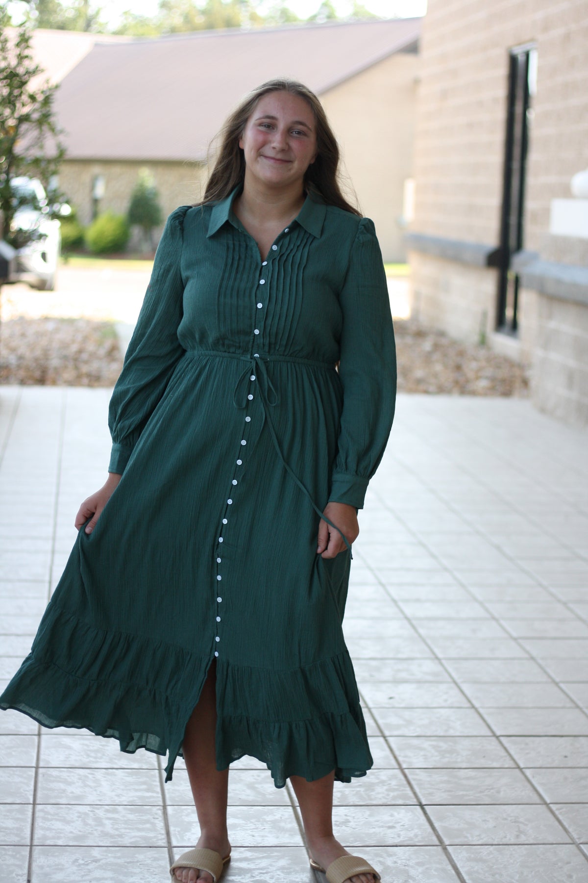 Cotton Button Down Maxi Dress