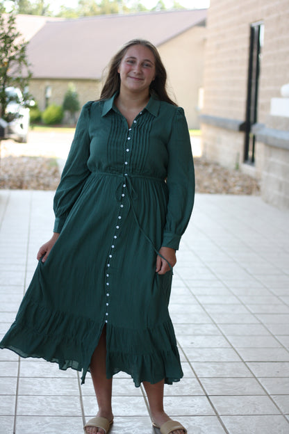 Cotton Button Down Maxi Dress