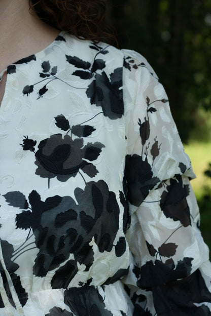 Jacquard Floral Midi Dress