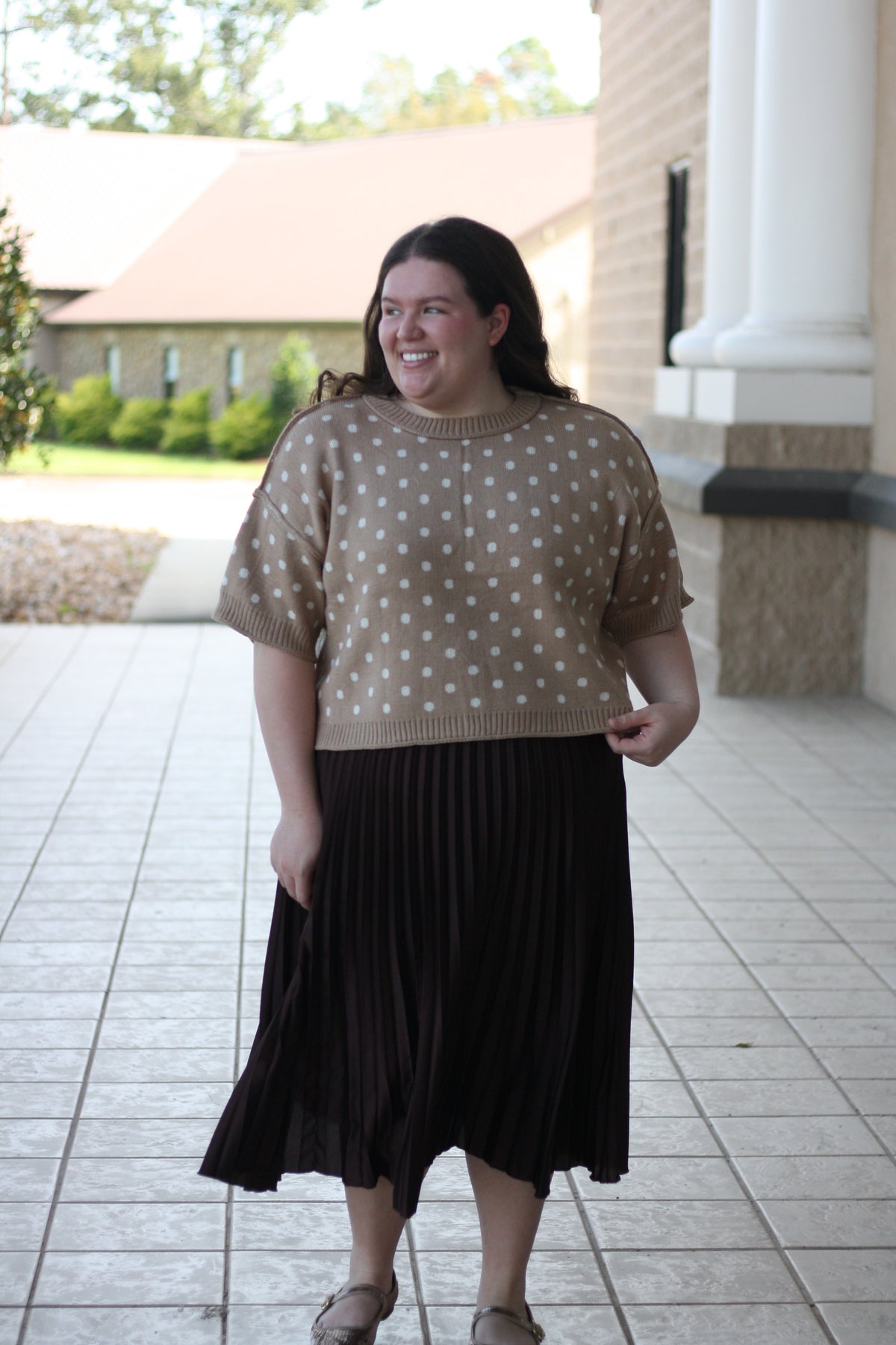 Polka Dot Sweater Top