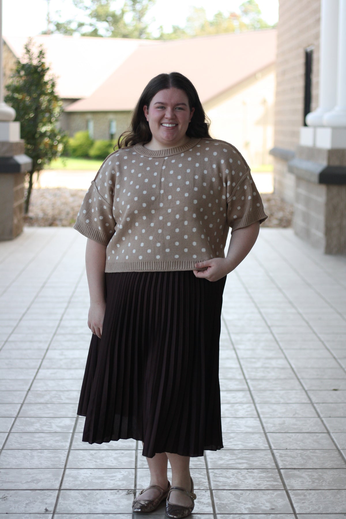 Polka Dot Sweater Top