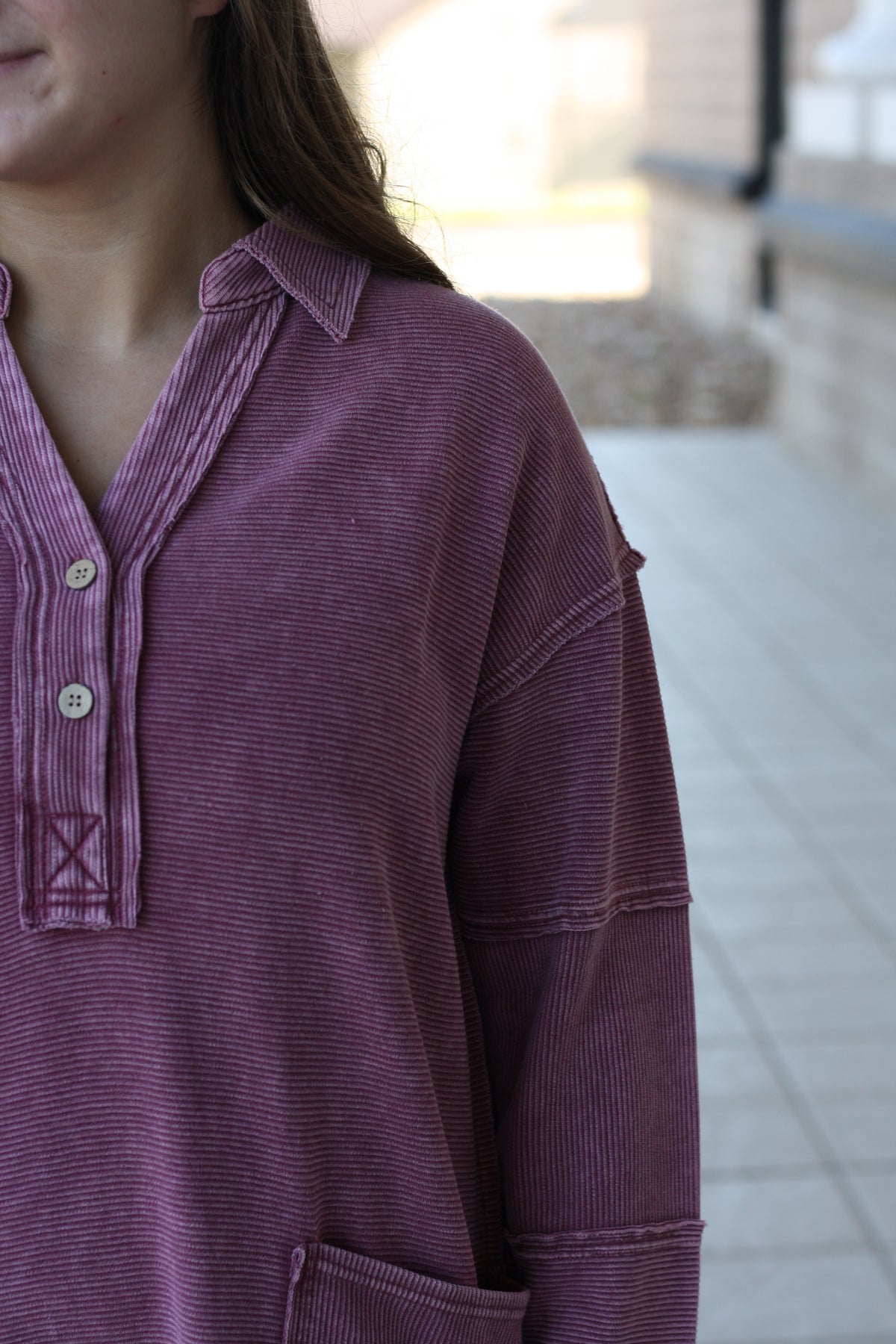 Mineral Washed Henley Dress