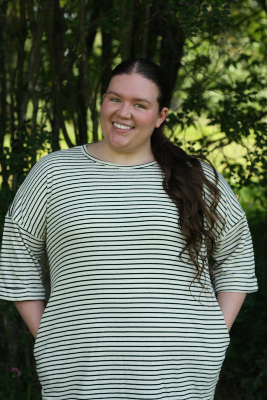 Striped Terry Knit Maxi Dress