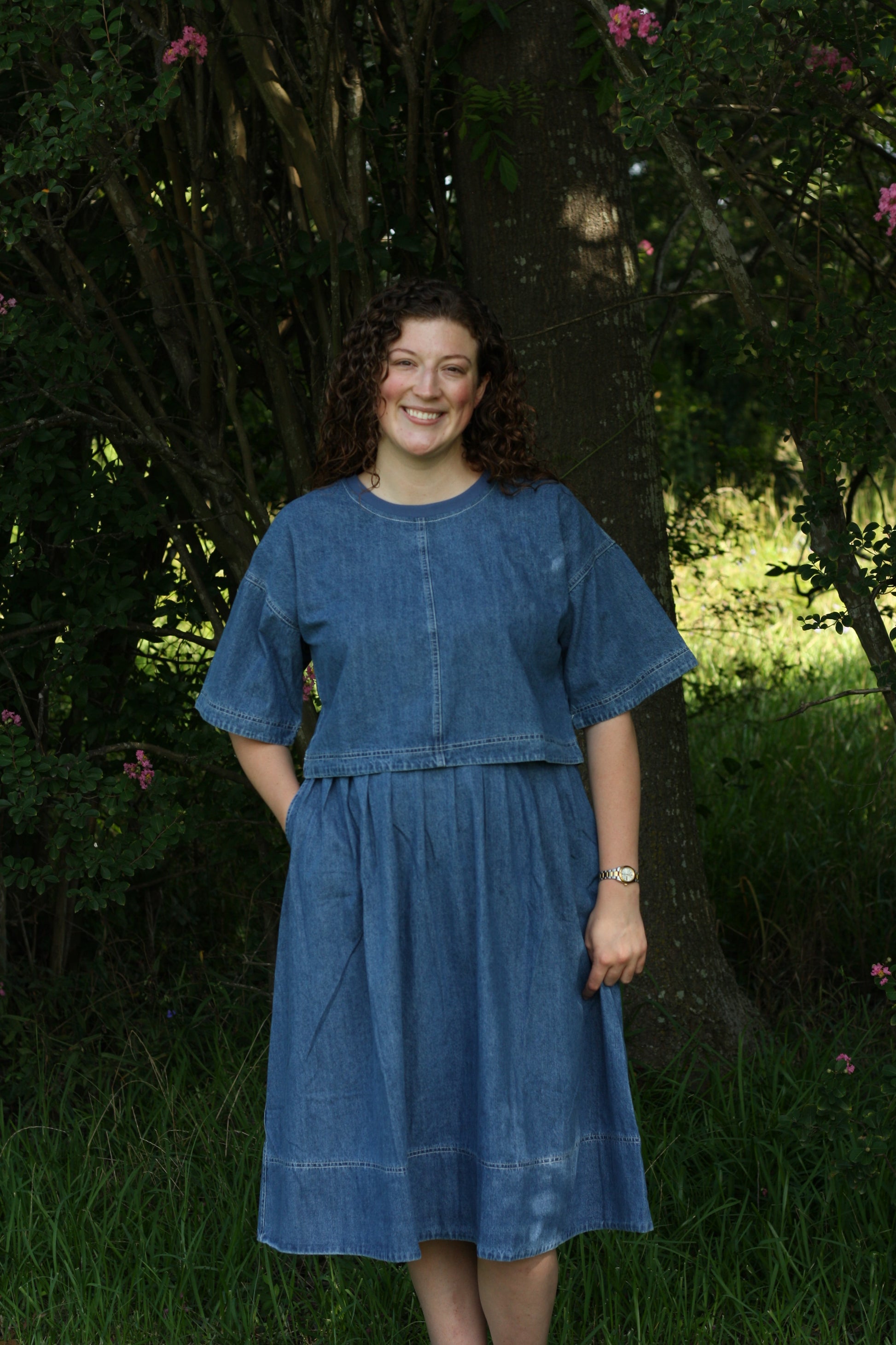 Pleated Denim Skirt Set – Dear August Boutique