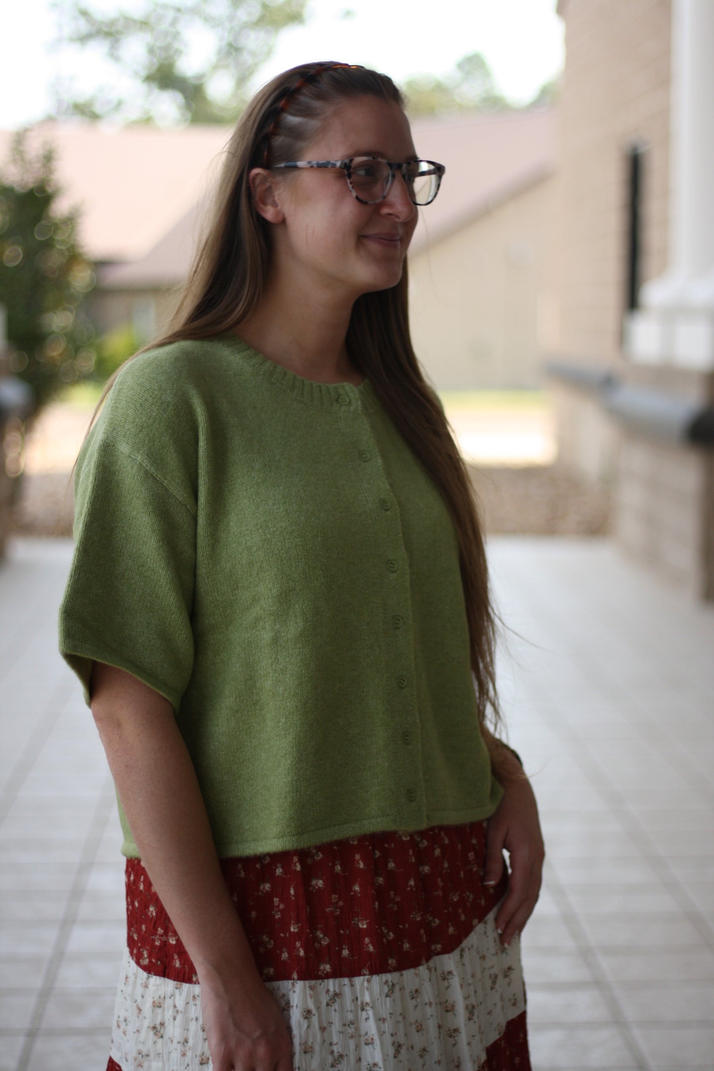 Button Up Short Sleeved Cardigan